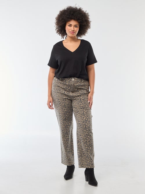 T-shirt basica a maniche corte e scollo a V - Kiabi