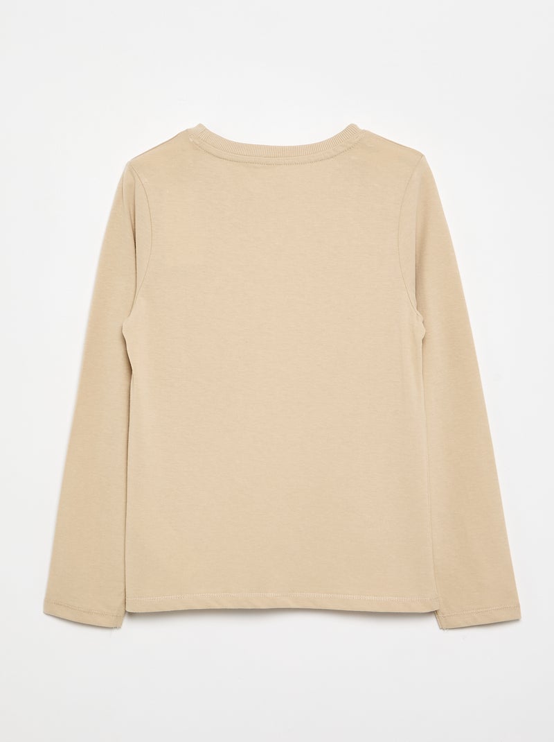 T-shirt basica a maniche lunghe Beige - Kiabi