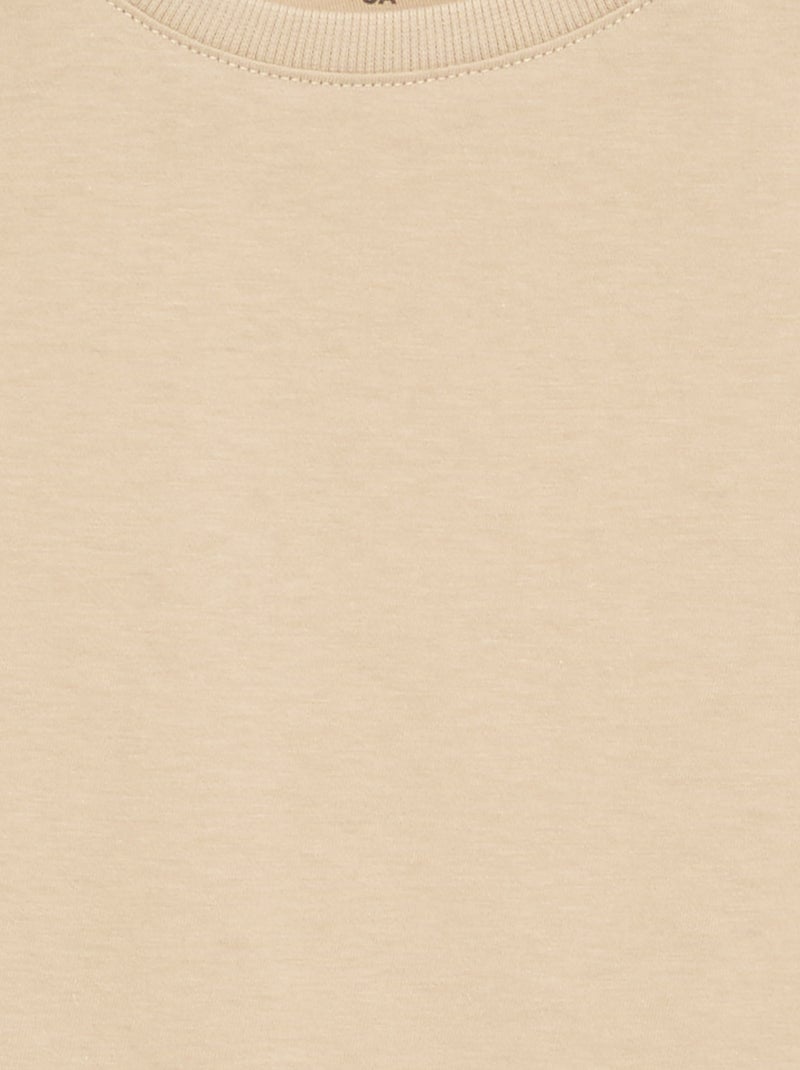 T-shirt basica a maniche lunghe Beige - Kiabi