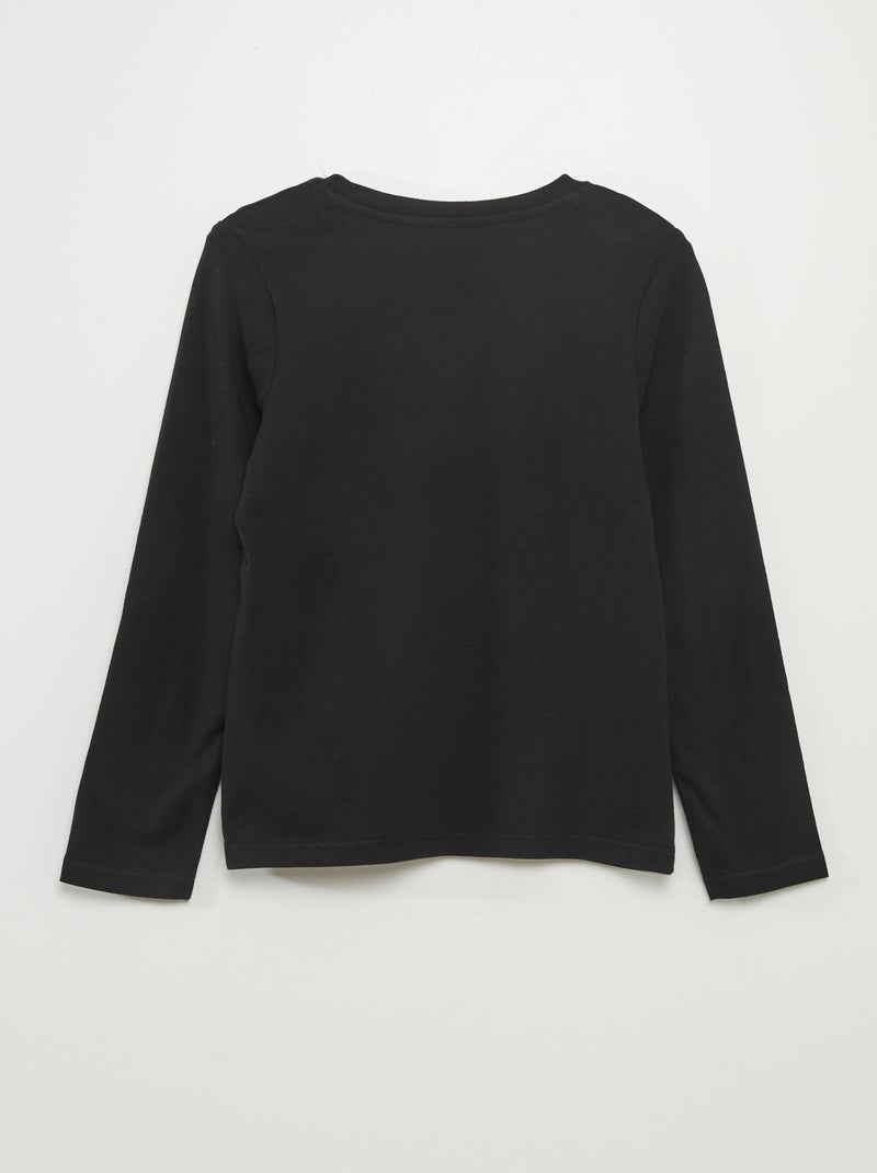 T-shirt basica a maniche lunghe nero - Kiabi