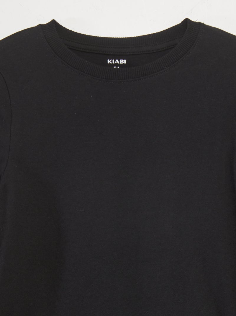 T-shirt basica a maniche lunghe nero - Kiabi