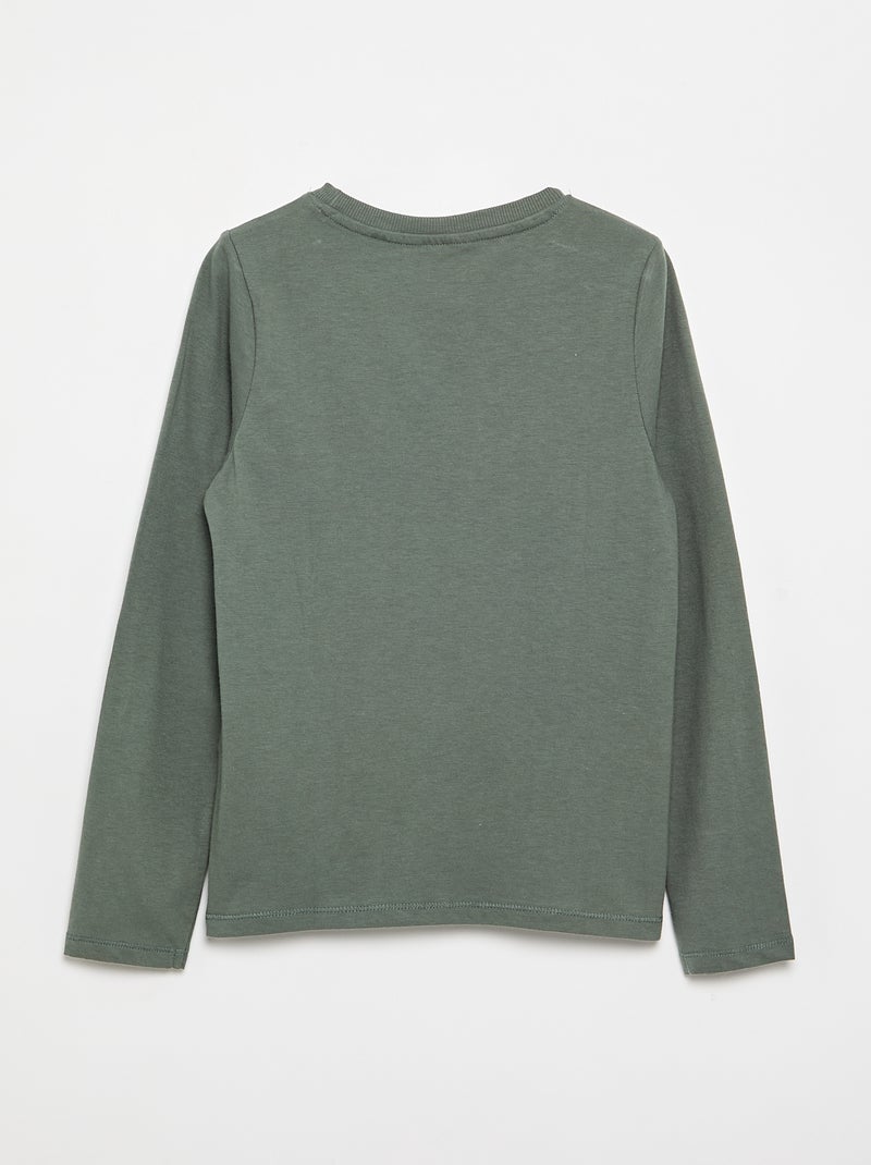 T-shirt basica a maniche lunghe Verde - Kiabi