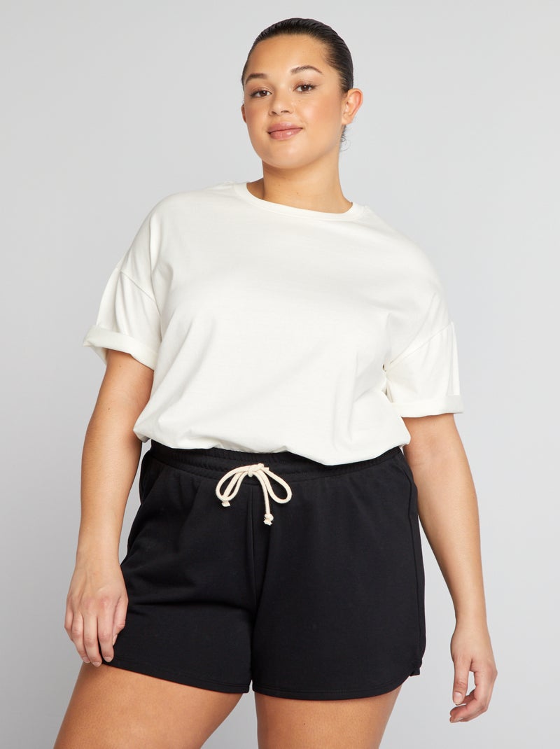 T-shirt basica a spalla scesa - Tough Cotton BIANCO - Kiabi