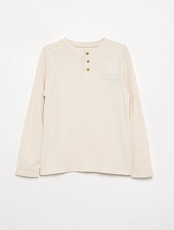 T-shirt basica con collo alla tunisina