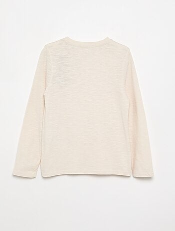 T-shirt basica con collo alla tunisina