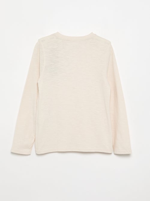 T-shirt basica con collo alla tunisina - Kiabi