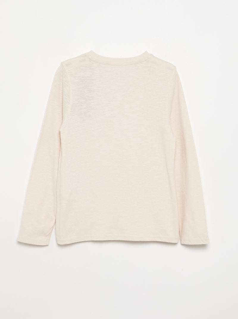 T-shirt basica con collo alla tunisina Bianco - Kiabi