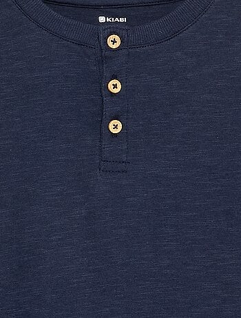 T-shirt basica con collo alla tunisina