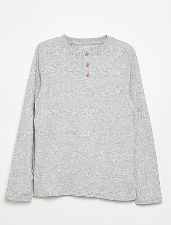 T-shirt basica con collo alla tunisina