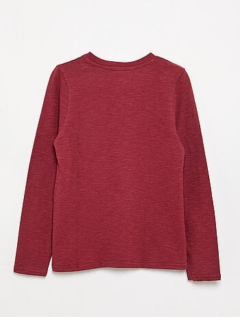 T-shirt basica con collo alla tunisina