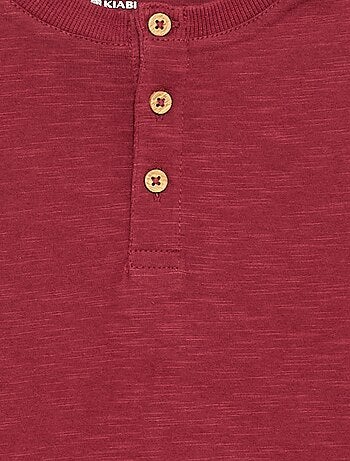 T-shirt basica con collo alla tunisina