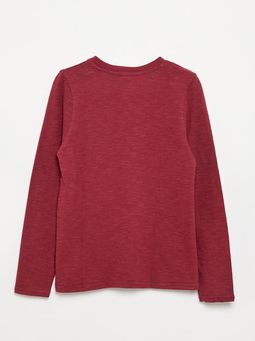 T-shirt basica con collo alla tunisina - Kiabi