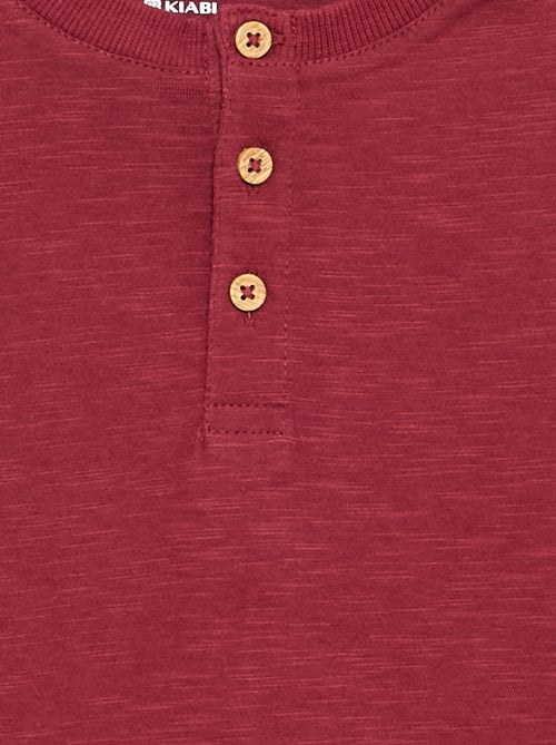 T-shirt basica con collo alla tunisina - Kiabi