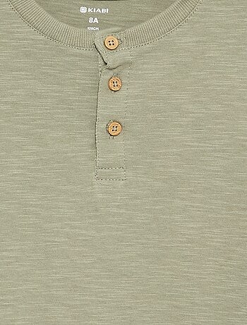 T-shirt basica con collo alla tunisina