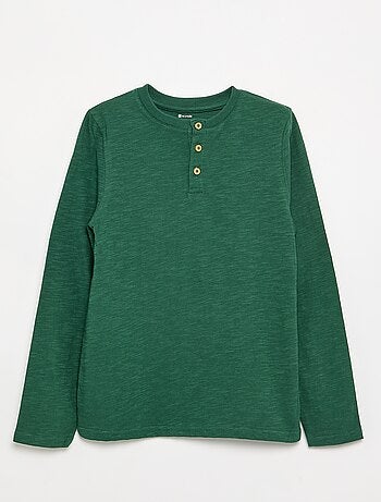 T-shirt basica con collo alla tunisina
