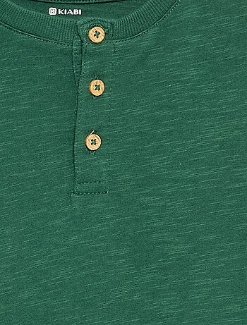 T-shirt basica con collo alla tunisina