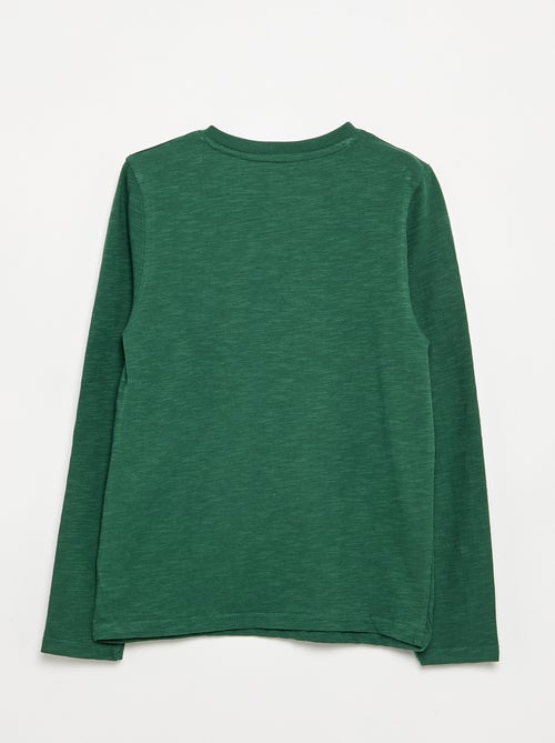 T-shirt basica con collo alla tunisina - Kiabi