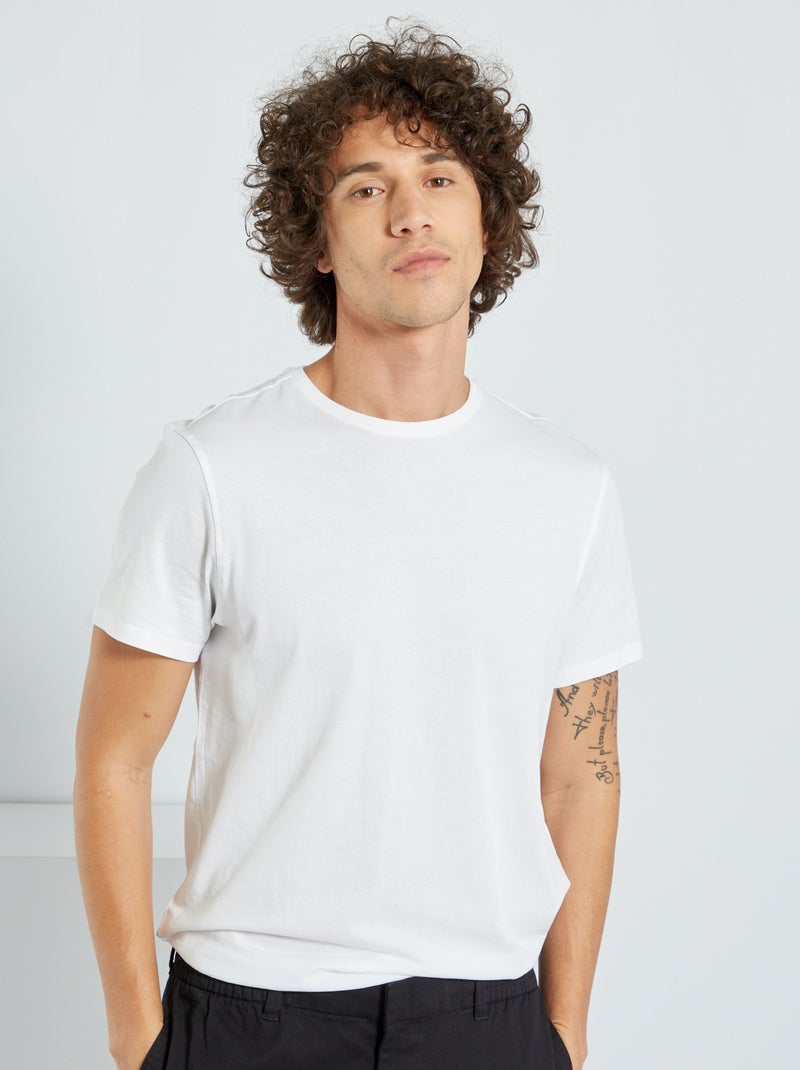 T-shirt basica in jersey Bianco - Kiabi