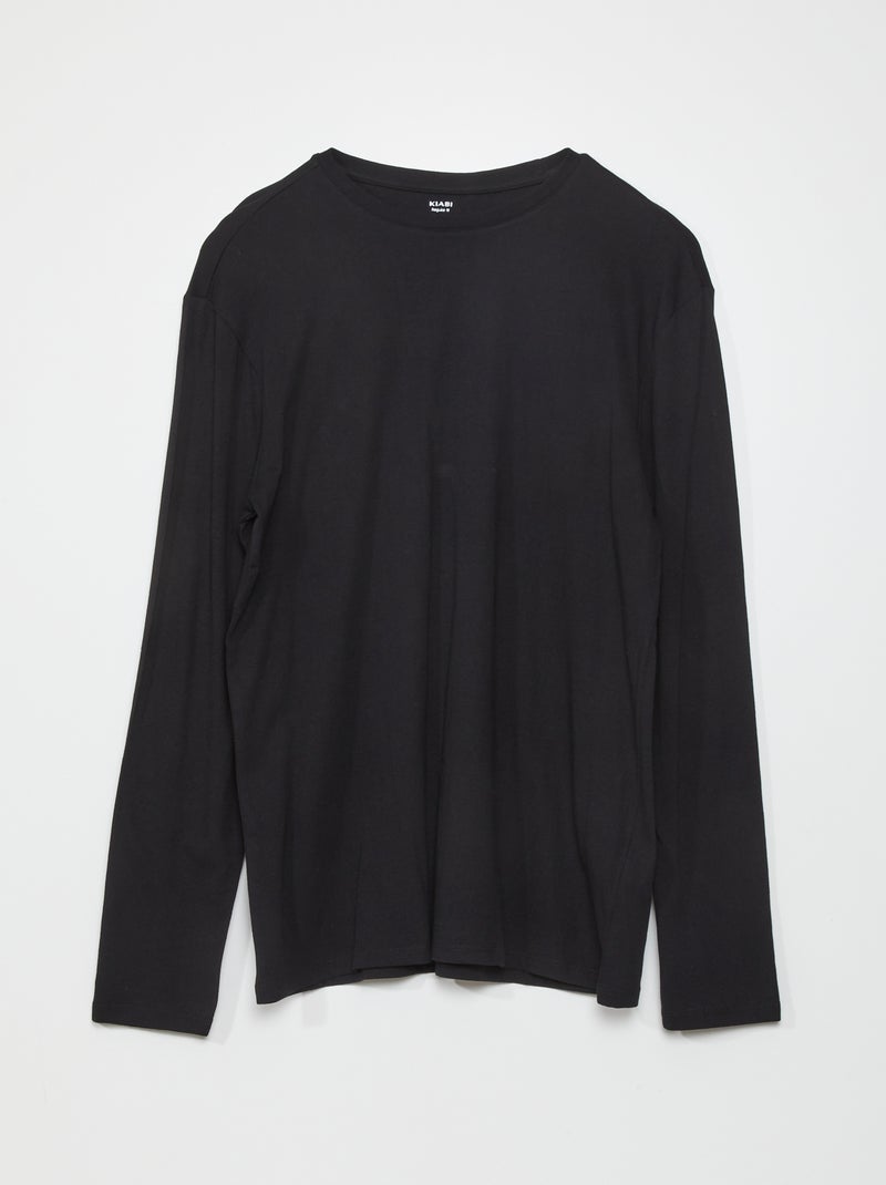 T-shirt basica in jersey nero - Kiabi