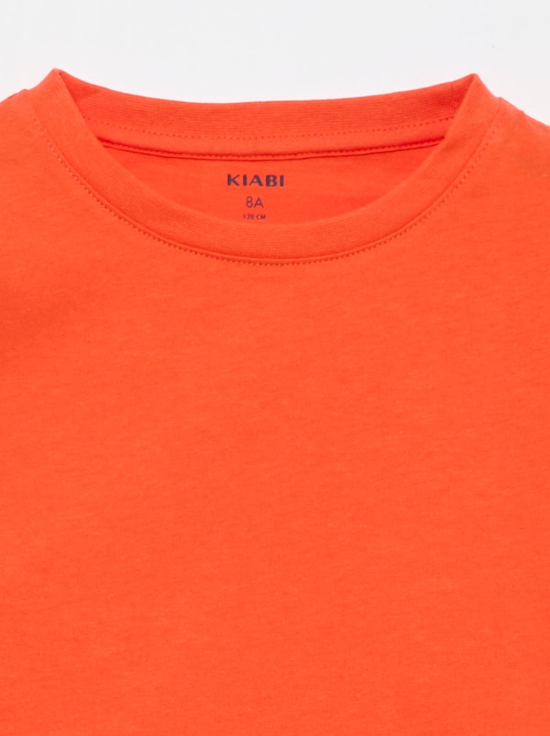 T-shirt basica in jersey tinta unita Arancione - Kiabi