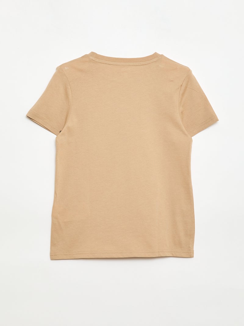 T-shirt basica in jersey tinta unita Beige - Kiabi
