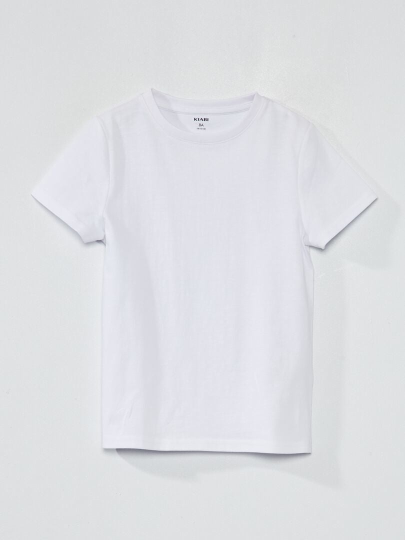 T-shirt basica in jersey tinta unita bianco - Kiabi