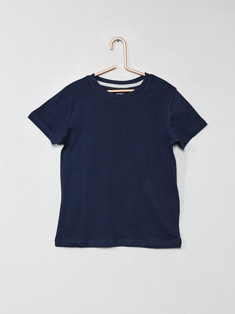 T-shirt basica in jersey tinta unita blu - Kiabi