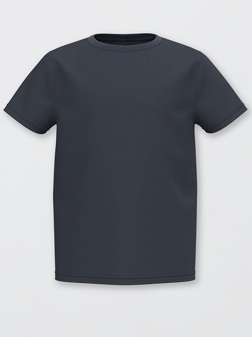T-shirt basica in jersey tinta unita BLU - Kiabi