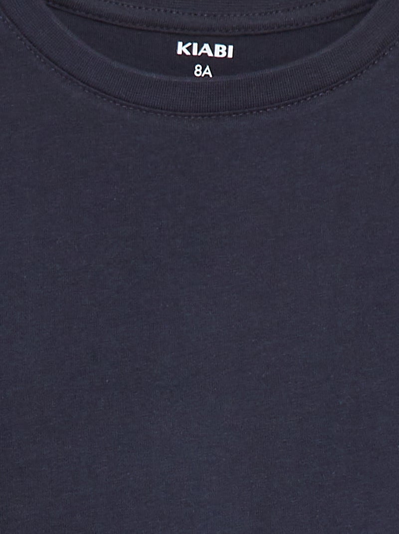 T-shirt basica in jersey tinta unita BLU - Kiabi