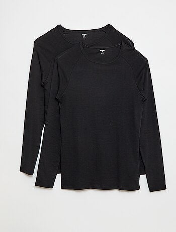 T-shirt basiche a tinta unita a maniche lunghe