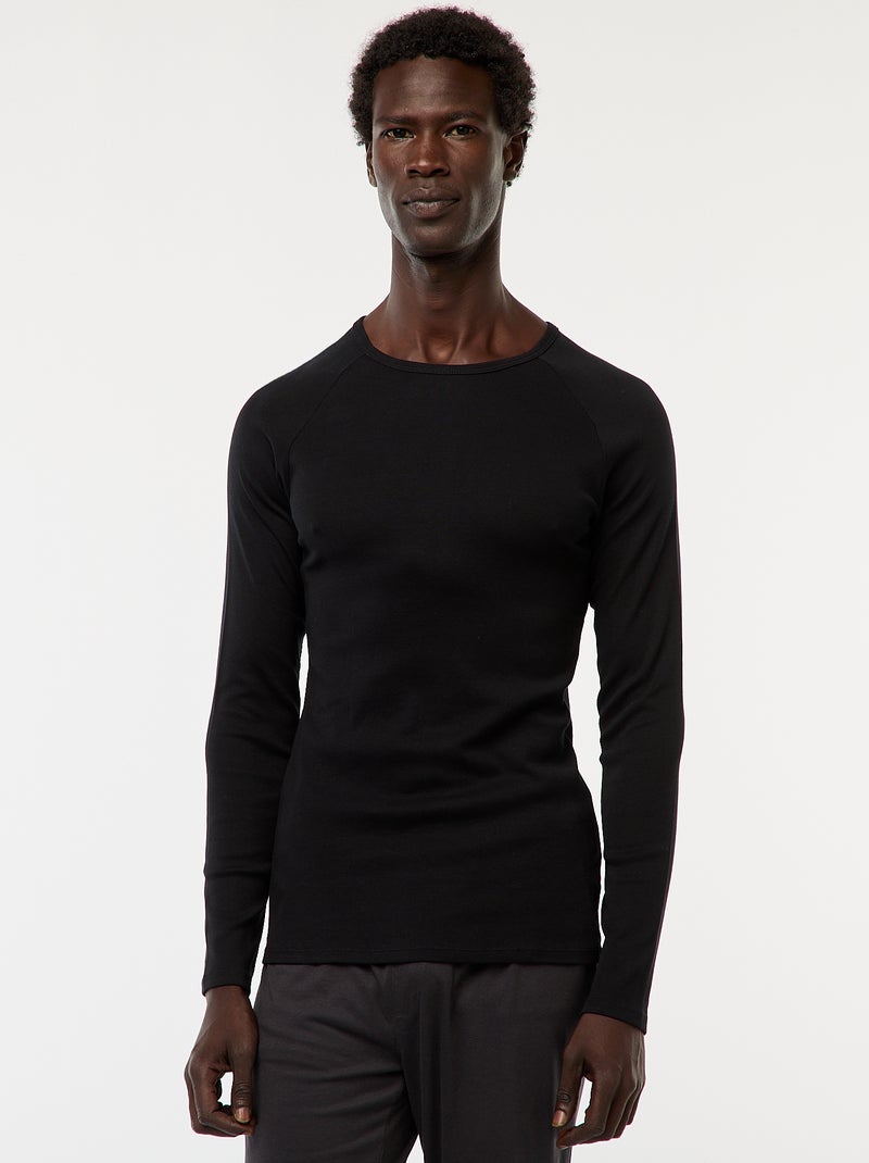Fisoew Maglia Donna Maniche Lunghe A Coste – Top Slim Con Foro Per Pollice - 4