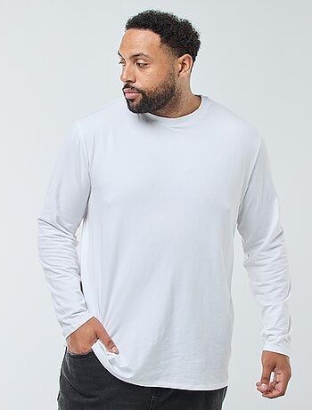 T-shirt basic a maniche lunghe e girocollo