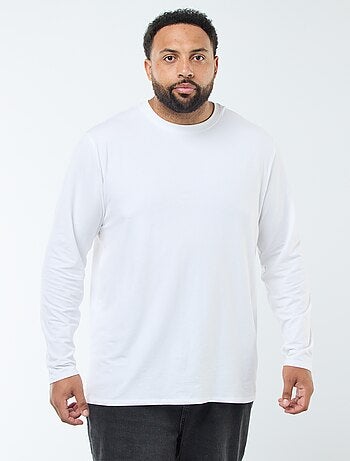 T-shirt basic a maniche lunghe e girocollo