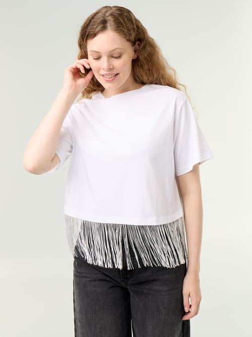 T-shirt basico con frange - Kiabi T-shirt basico con frange - Kiabi