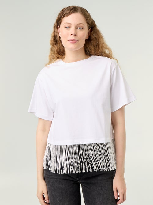 T-shirt basico con frange - Kiabi T-shirt basico con frange - Kiabi