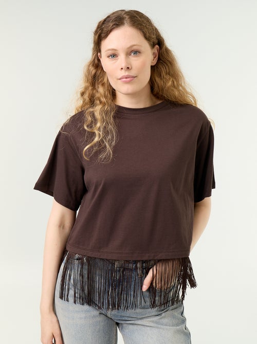 T-shirt basico con frange - Kiabi T-shirt basico con frange - Kiabi