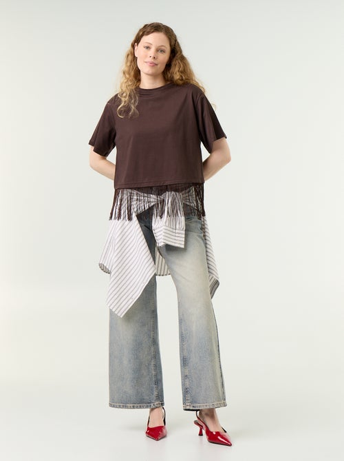 T-shirt basico con frange - Kiabi T-shirt basico con frange - Kiabi