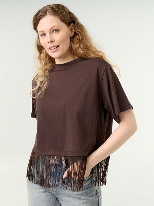 T-shirt basico con frange - Kiabi T-shirt basico con frange - Kiabi