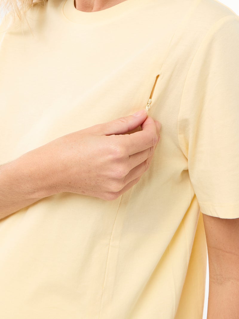 T-shirt basico da allattamento a maniche corte Giallo - Kiabi