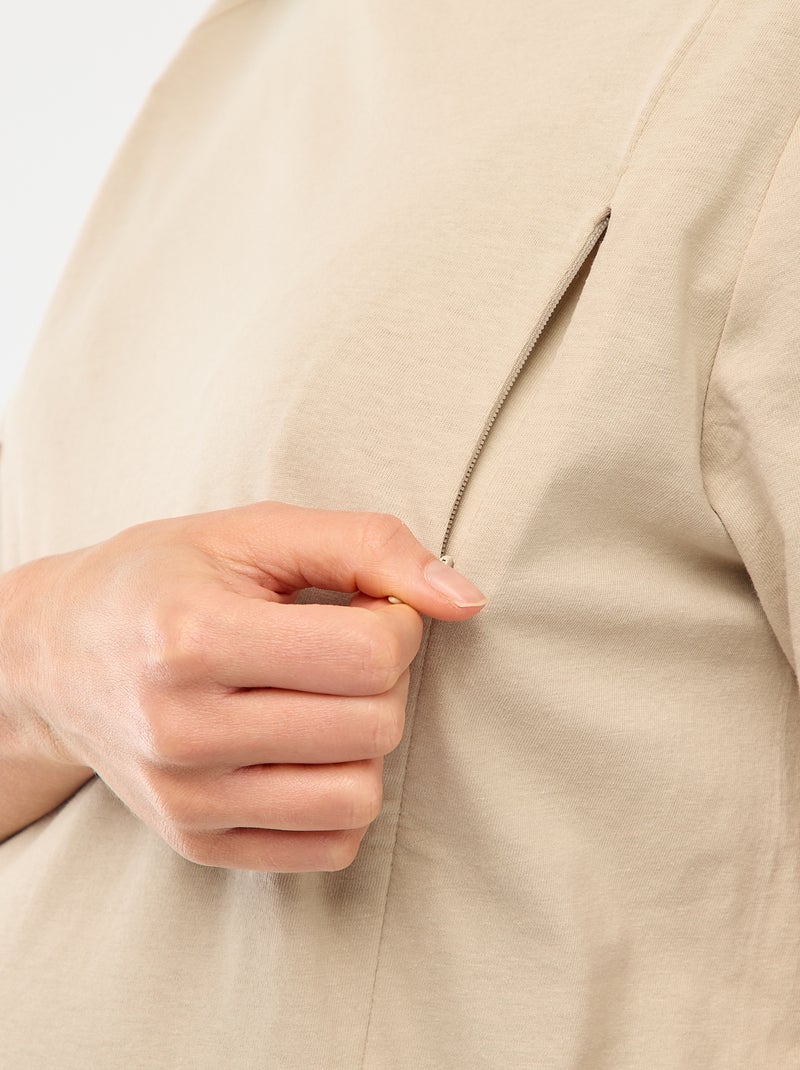 T-shirt basico da allattamento a maniche corte Grigio - Kiabi