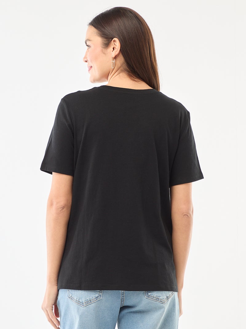 T-shirt basico da allattamento a maniche corte Nero - Kiabi