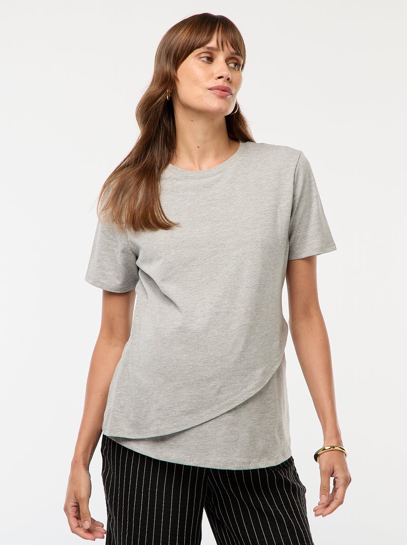 T-shirt basico per allattamento Grigio - Kiabi