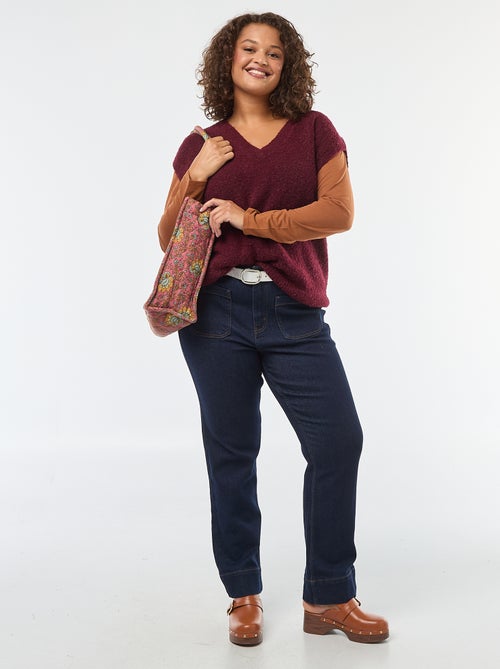 T-shirt basico scollo a V e maniche a 3/4 - Kiabi