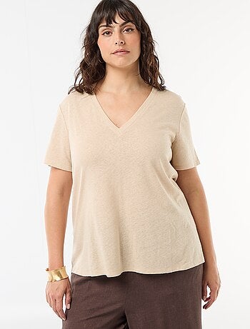 T-shirt basico scollo a V e maniche corte