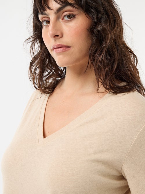 T-shirt basico scollo a V e maniche corte - Kiabi