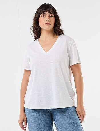 T-shirt basico scollo a V e maniche corte