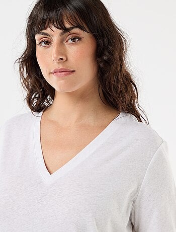 T-shirt basico scollo a V e maniche corte