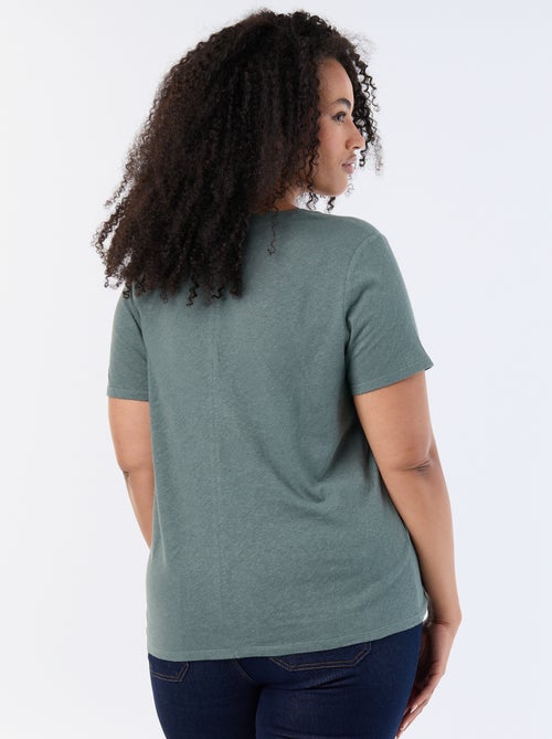 T-shirt basico scollo a V e maniche corte - Kiabi