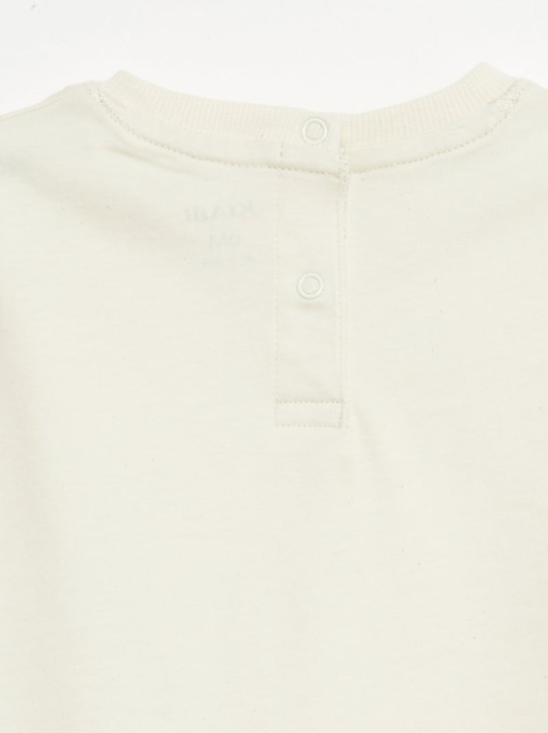 T-shirt basico senza maniche Bianco Ecru - Kiabi