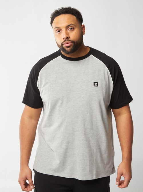 T-shirt bicolore con maniche corte raglan - Kiabi